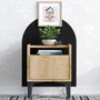 Hanah Home Mesita de Noche Nogal y Negro 40x50x35cm 18mm Tablero Melamina